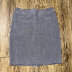 Vintage Worthington Size 8 Petite‎ Gray Straight Pencil Career Skirt Zip Back